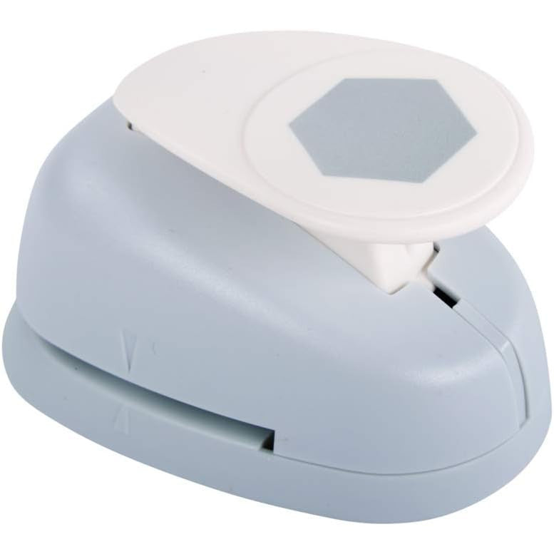 Rayher Hexagon Motif Hole Punch, 3.81 cm Diameter, Grey